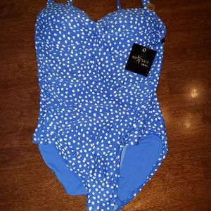 Royal Blue Polka Dot One Piece Swim Suit